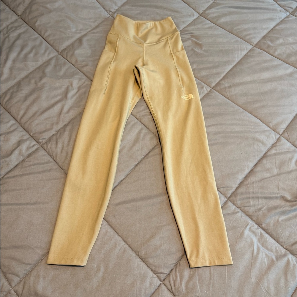 The North Face Tan High-Waisted Leggings With Side Pockets - Size XS